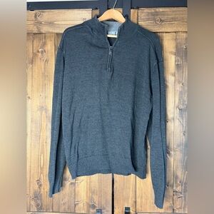 Oscar de la Renta Charcoal Zip-Up Sweater